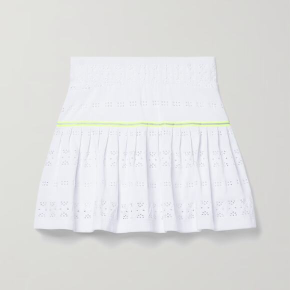 EUC L’Etoile Sport x Veronica Beard Pointelle Knit White Tennis Skirt M Eyelet - Picture 2 of 16